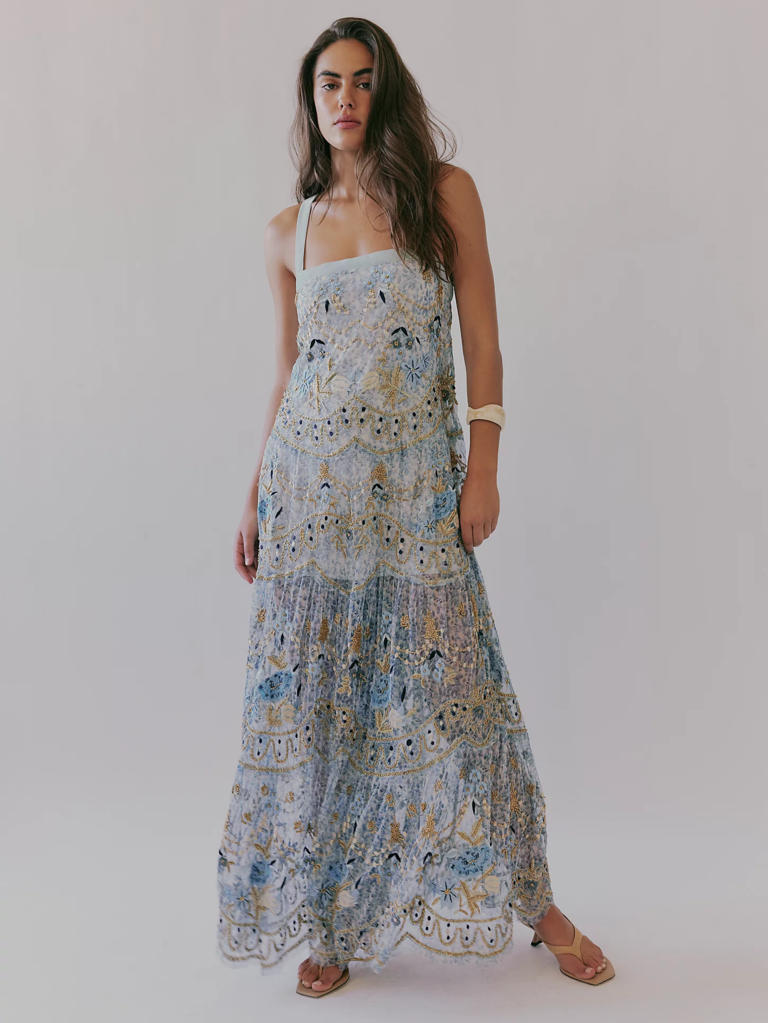 Free People embellished boho mother-of-the-bride maxi dress