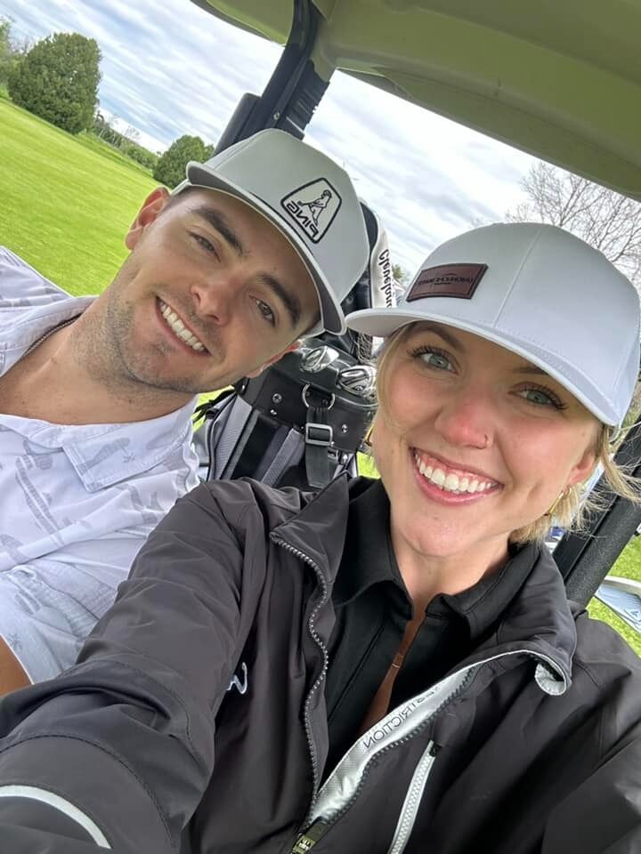Ben's dream came true - Morgan started swinging the clubs with him instead of just being a passenger princess on the course.