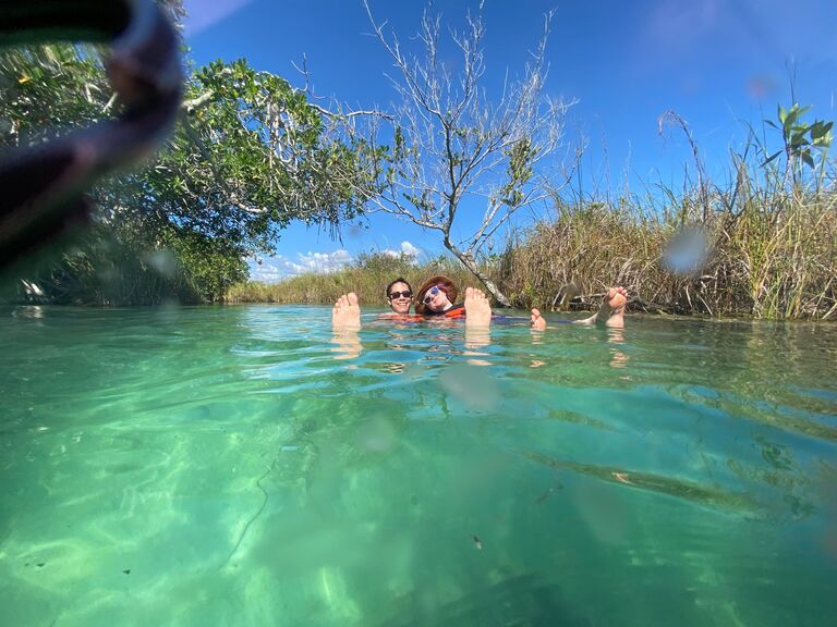 Floating in Mexico.