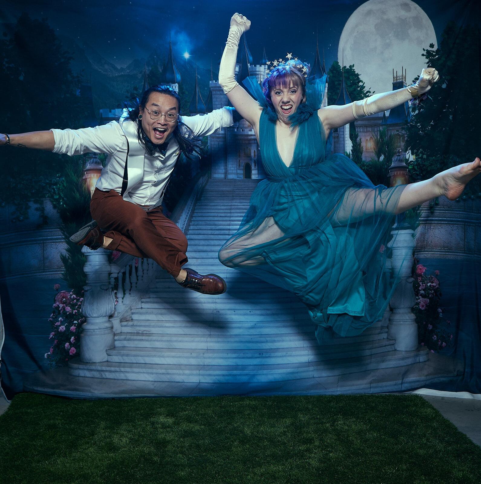 T puts together a castle backdrop photobooth for K's 29th birthday. They throw a Prom for them and their friends to celebrate.