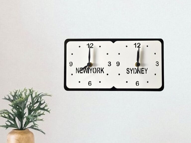 Dual time zone clock long distance relationship gift