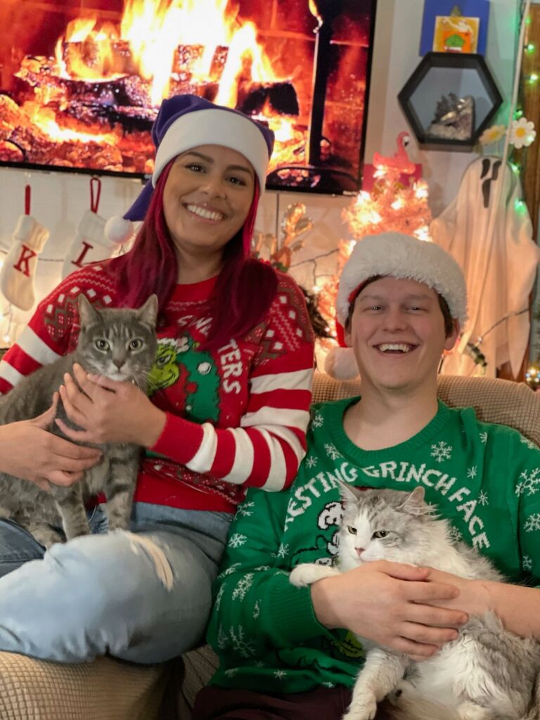 Our First joint Christmas card, no Kiki! :(