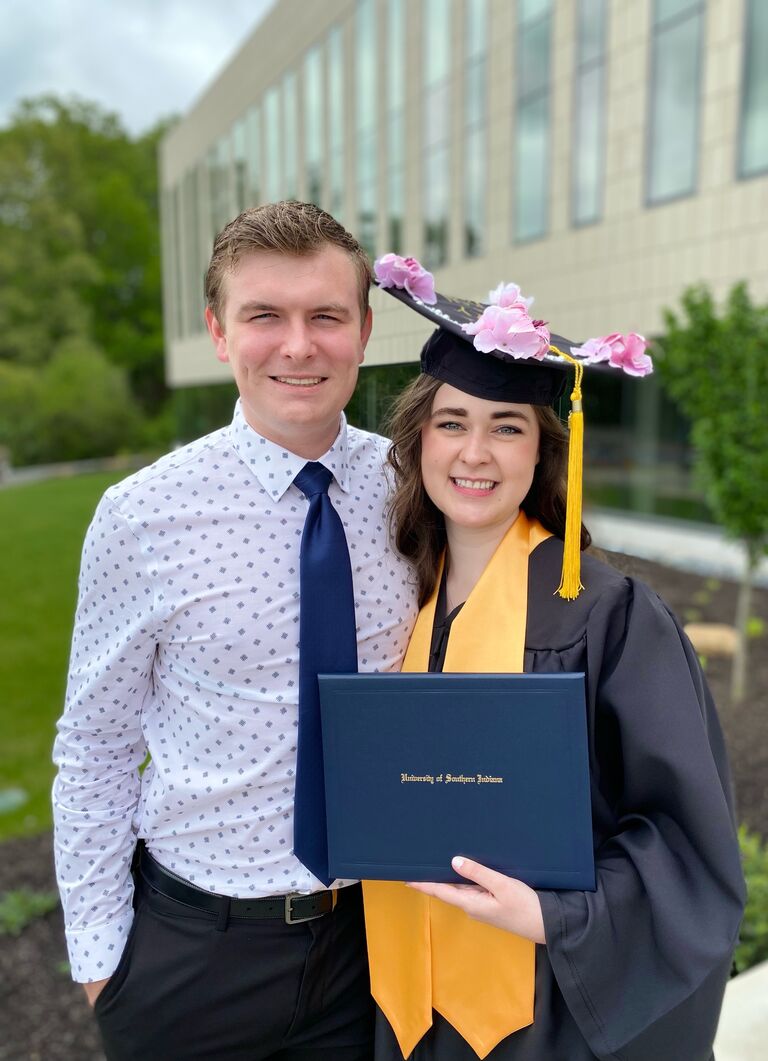Matthew and Emily at Emily's college graduation from USI.