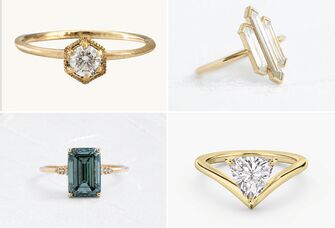 Minimalist engagement rings collage