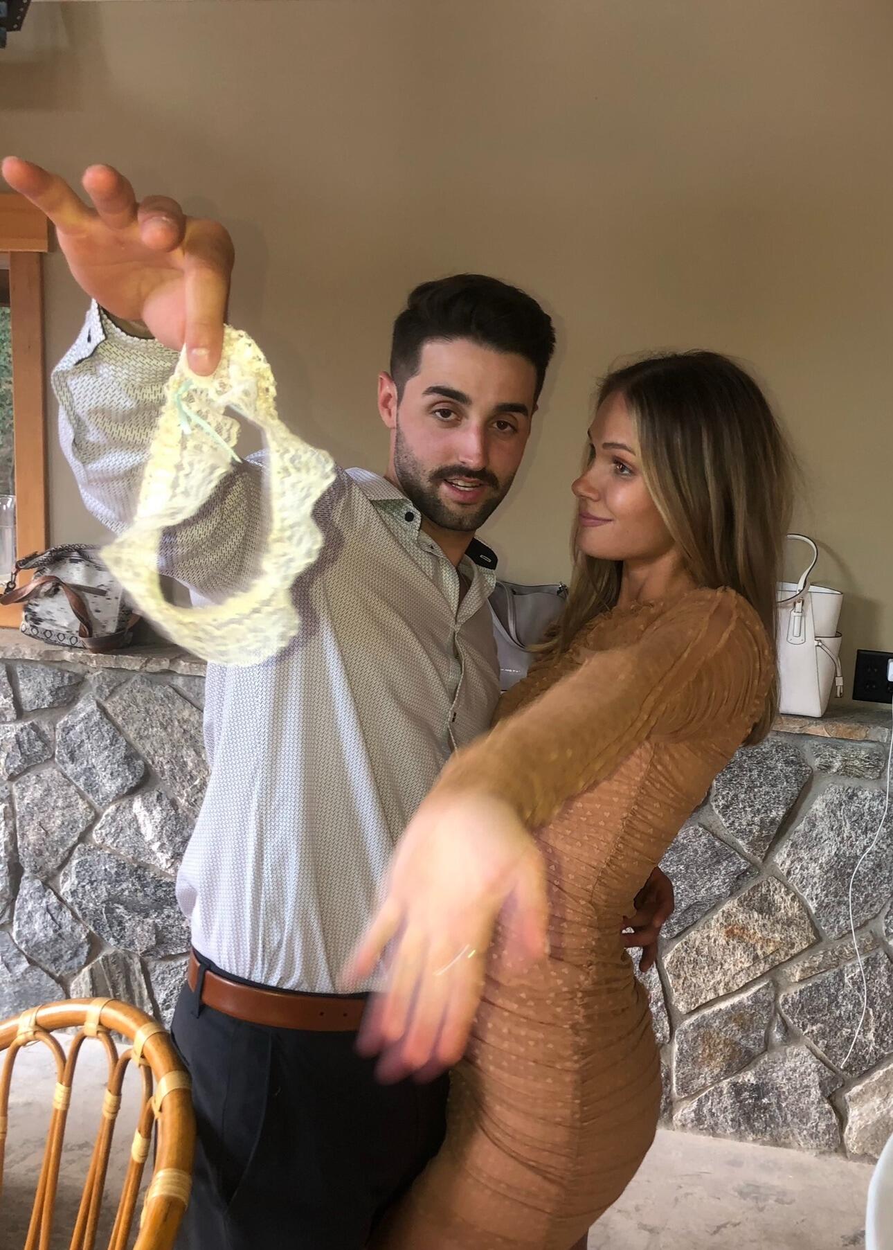 Dray catches the garter belt at a friend's wedding but still waits nearly 2 more years to propose!!