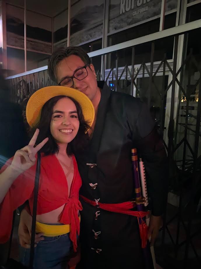 Our second couple costume for Halloween! Luffy and Zoro from One Piece.