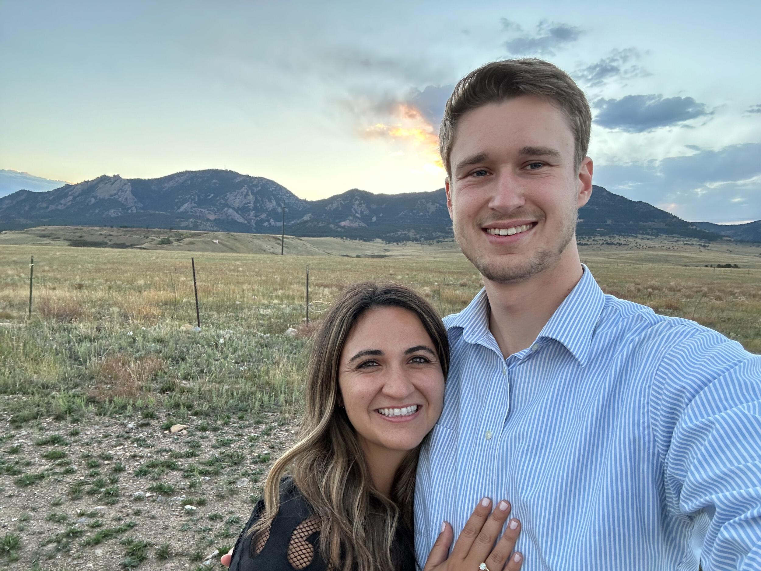 Soaking in the Colorado beauty a few days after getting engaged 