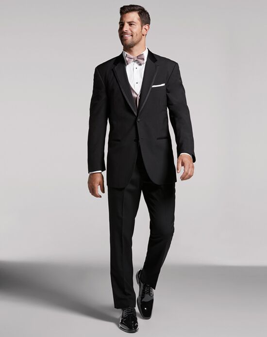 Men's Black Suit Jacket with Satin Notch Lapel