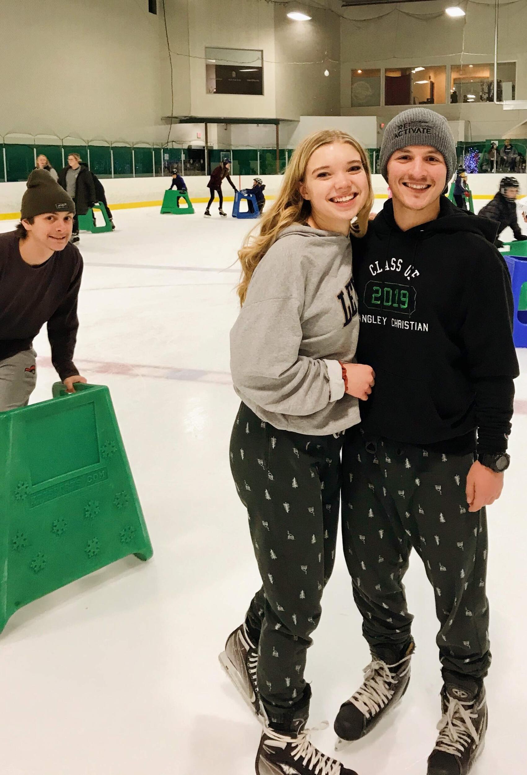 Ice skating & matching pjs