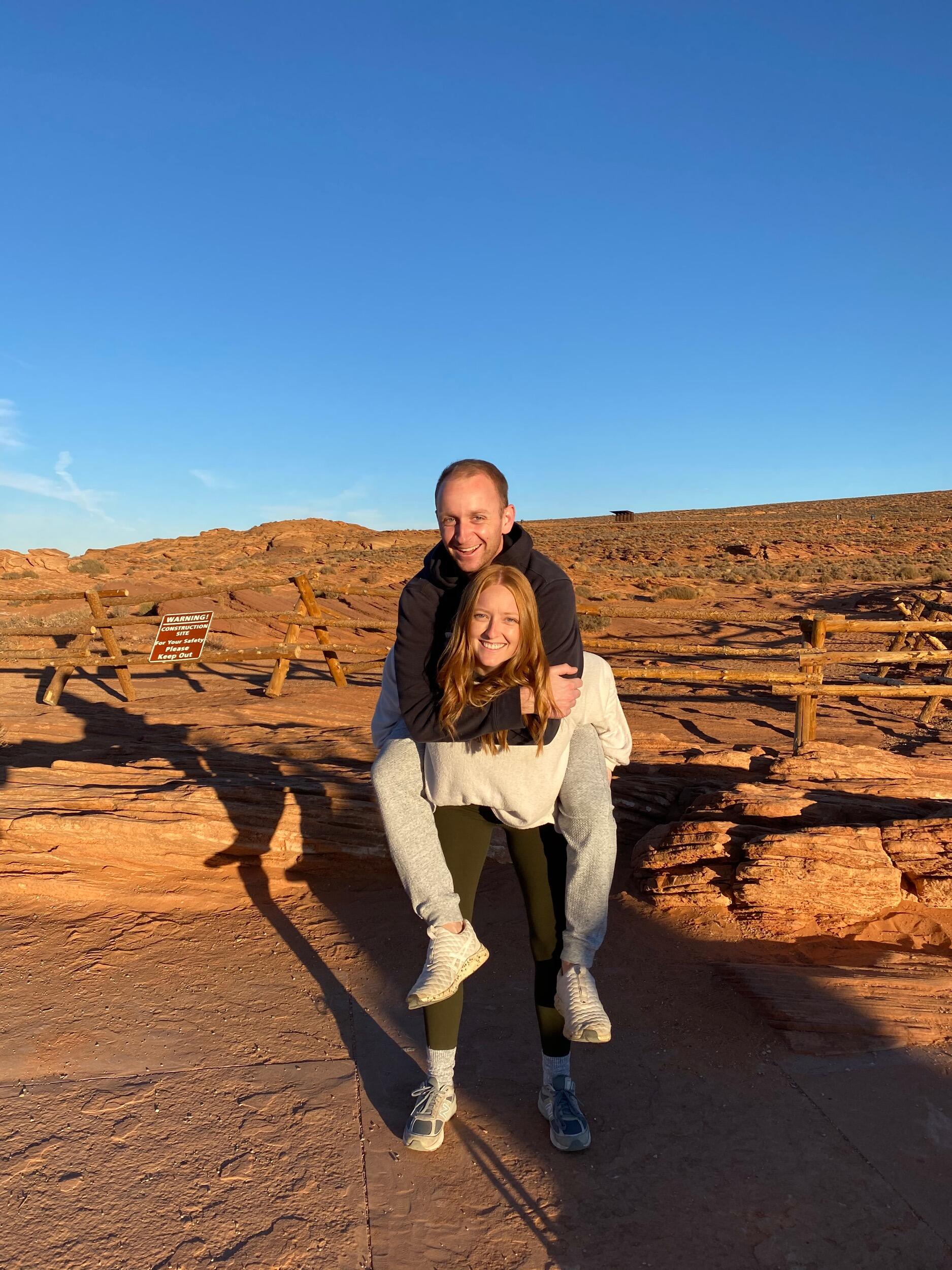 Taylor's second trip to Arizona. Our first hike around Horseshoe Bend.