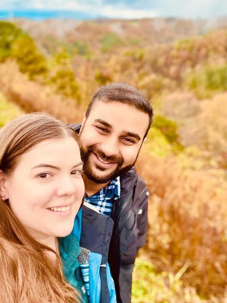 Taking in the stunning fall colors changing together in the Blue Ridge Mountains.