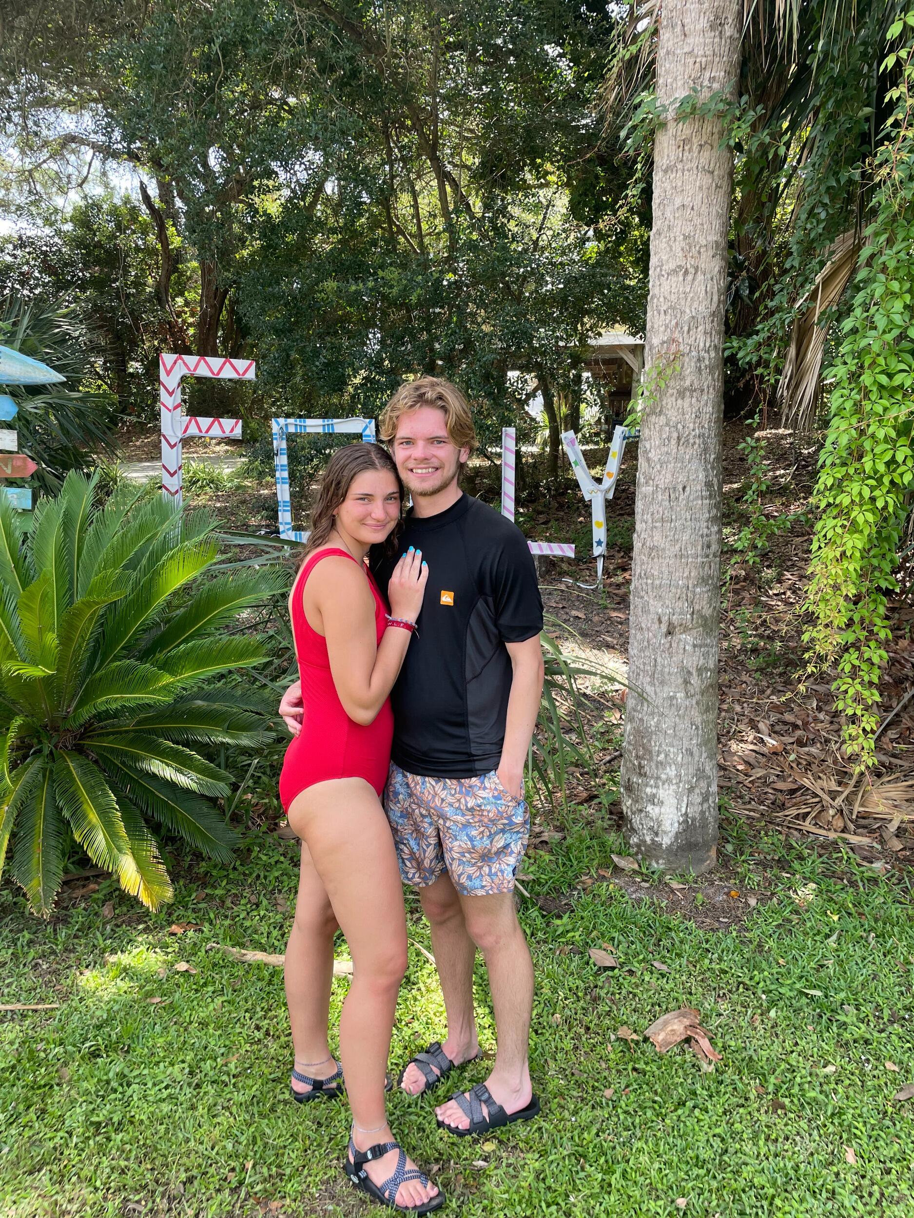 We go on our first vacation together with Eric's family to Edisto Beach and Charleston, South Carolina. This picture was taken after a morning of surfing at Folly Beach in Charleston.