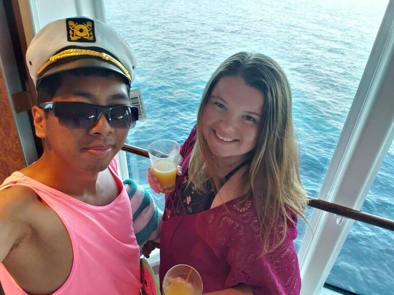 First cruise together. The infamous "rum and pineapple day"! 