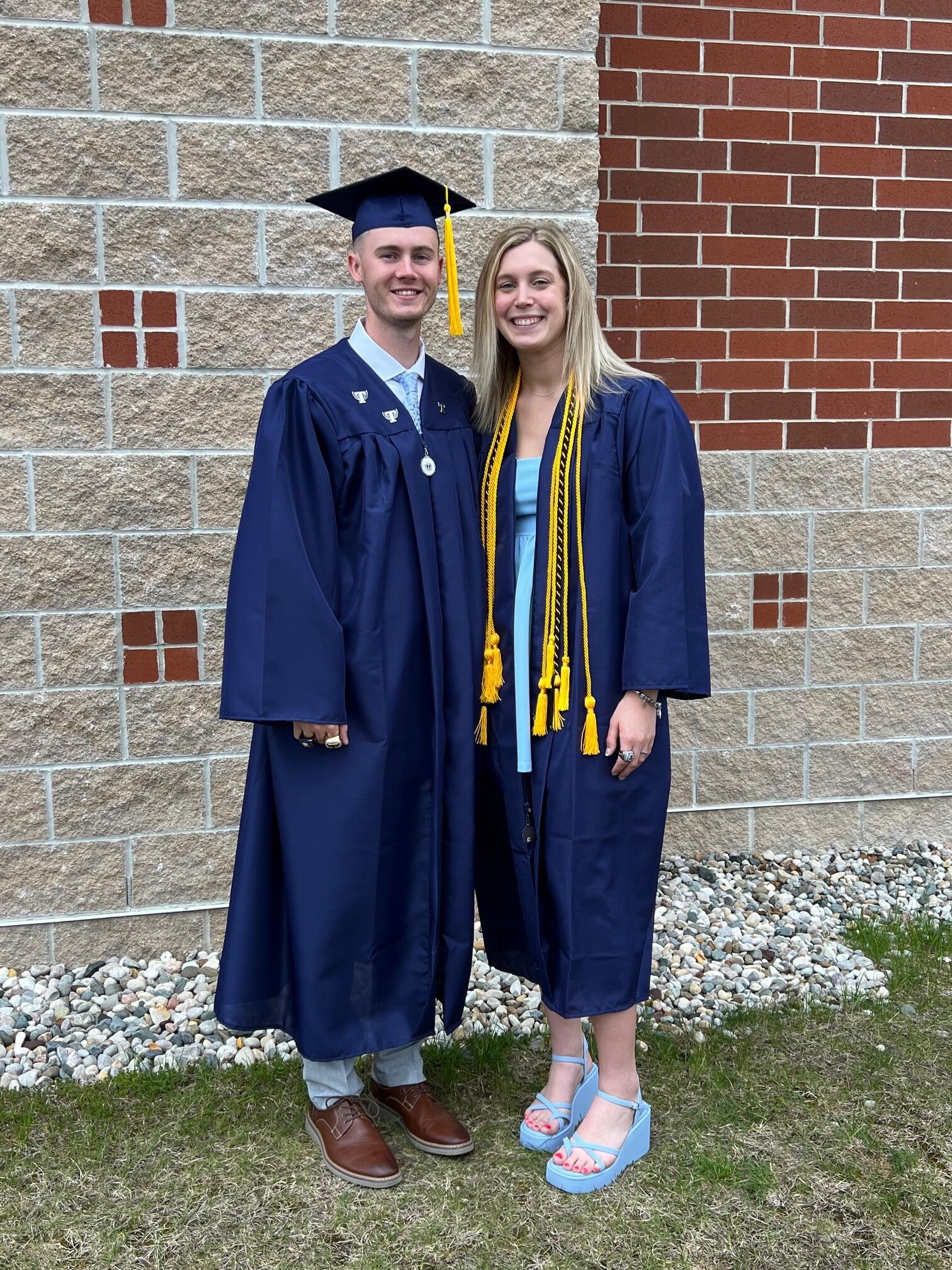 They graduate from college together! Sam got her bachelor's of science in biomedical engineering and Eirik got his bachelor's of science in biology. 