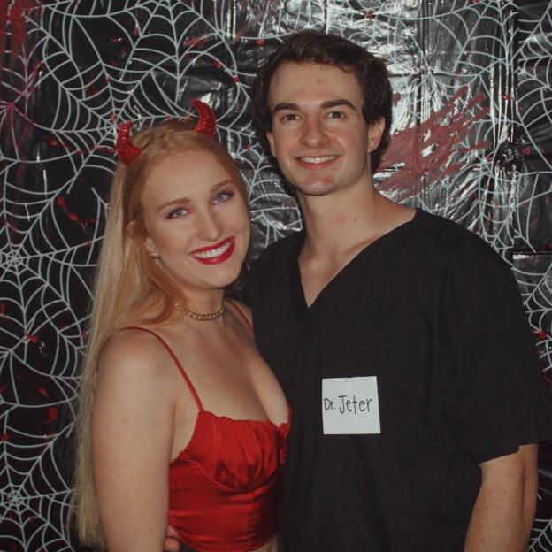 Although they fell out of touch for a few years, Callan & Garret reconnected in the fall of their senior year of college during COVID. They soon realized they had romantic feelings for each other, and started dating exclusively around Halloween.