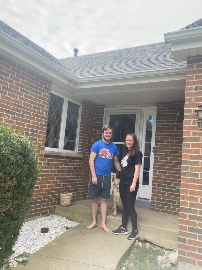 Despite a tough and competitive housing market, and with the help of a really great realtor, we bought our first house in McHenry, IL.  We worked together to make it our own, and now our little family thrives in our own space. Plus, we love getting to see each other every day.