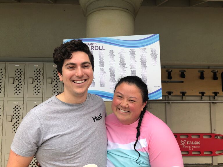 Joe and Tori participate in the yearly Swim-A-Mile for women with cancer. 