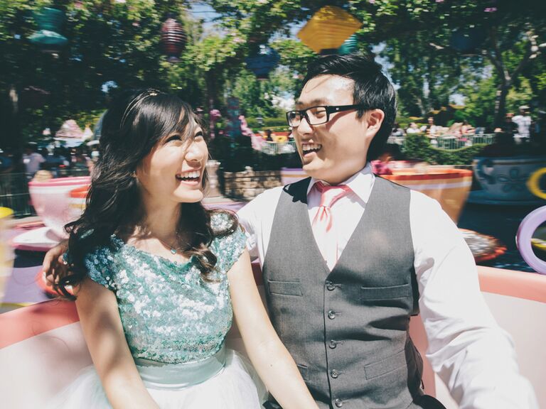 Disneyland Teacups Engagement Photo Session