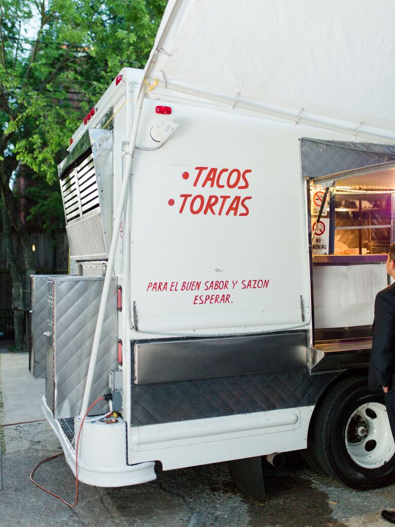 taco food truck at wedding reception