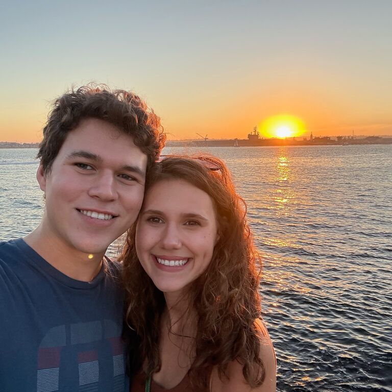 Carrie flew to San Diego to visit Justin in Loma Linda, who flew to San Diego to pick her up