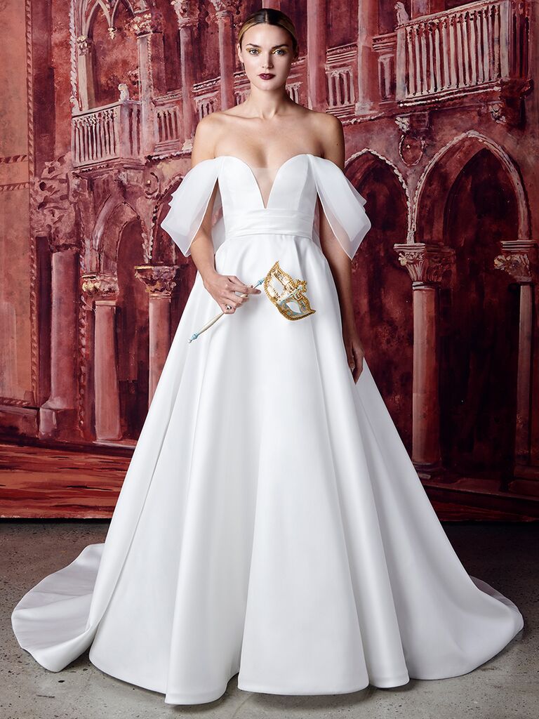 Isabelle Armstrong off-the-shoulder ballgown