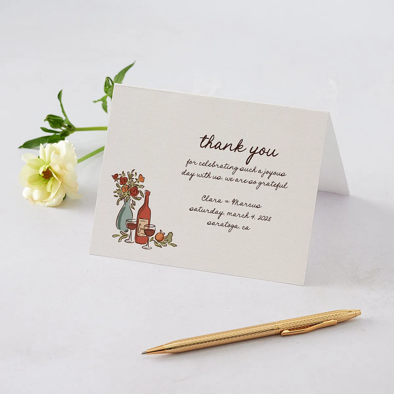 Illustrated thank-you card