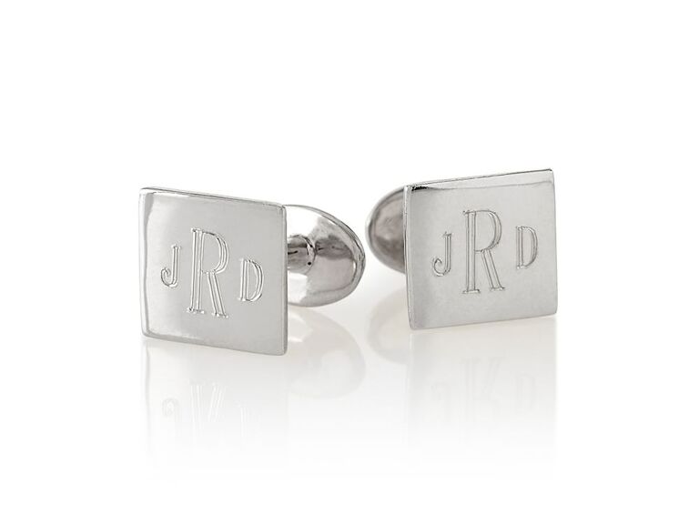 Engraved sterling silver cuff links best man gift idea