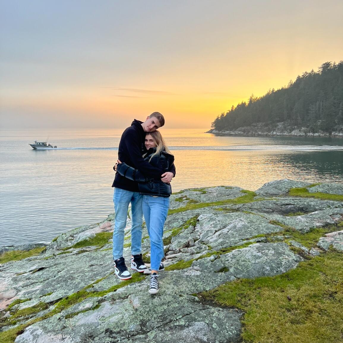 One of their first pictures together in their favourite spot in West Vancouver. 