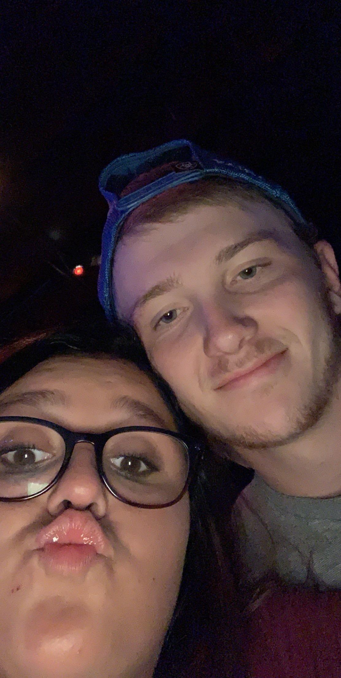 Our first picture together. We meet in September of 2019. Our first "date" was driving around in William's truck. And stopping by Towne East to walk around. 