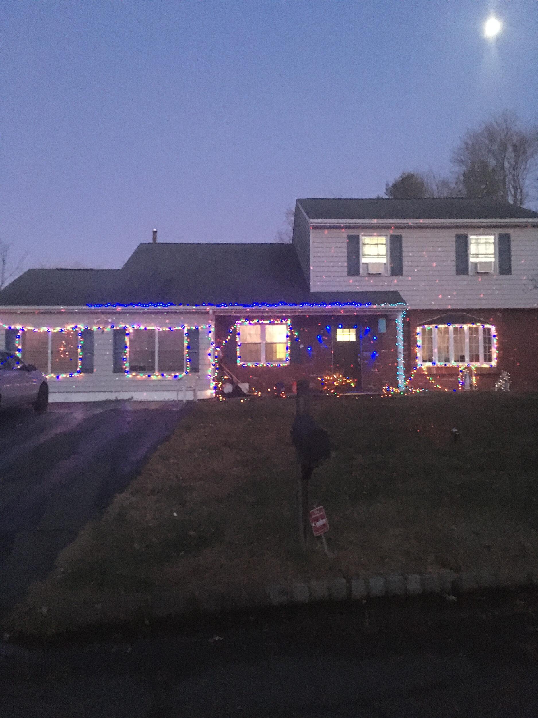 Our first Christmas light display. 