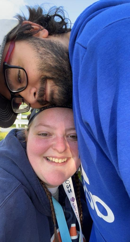 Savannah ran a 5K at the Quad Cities Marathon. Colin woke up at 5 am to come cheer Savannah on!