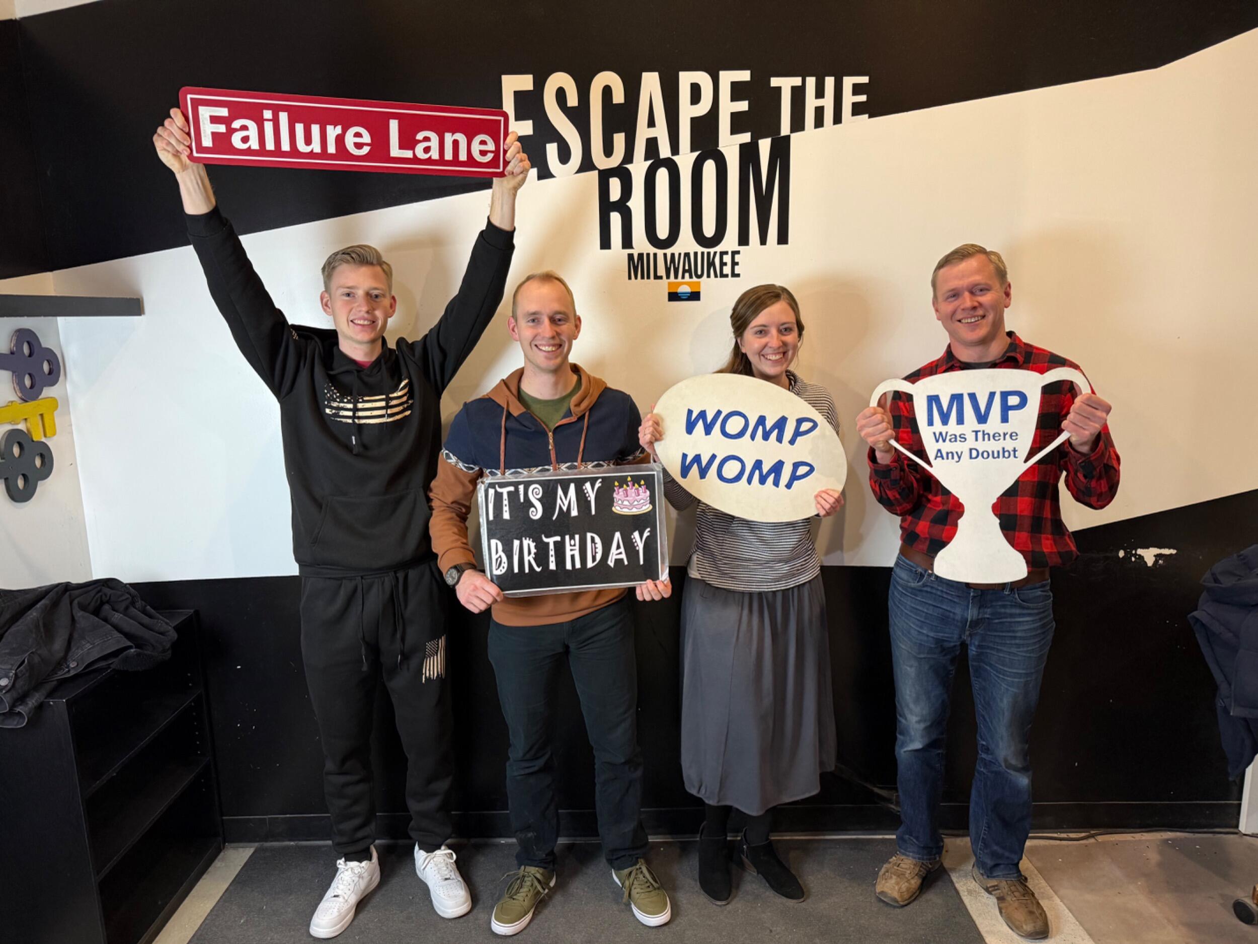 Fun escape room with Ashlyn’s brothers.