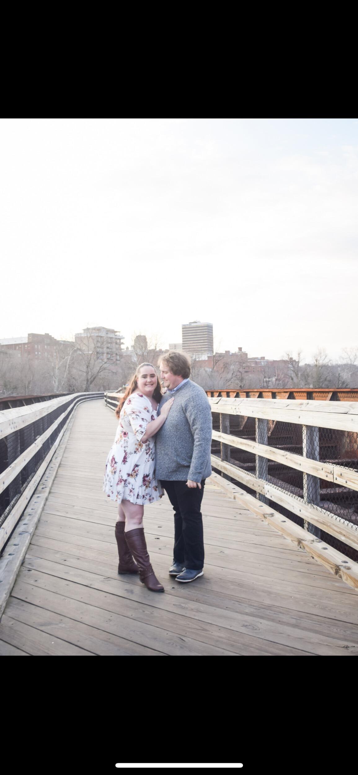 So they took romantic photos on the Lynchburg train tracks.