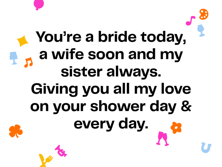 Bridal shower wishes for sister example graphic