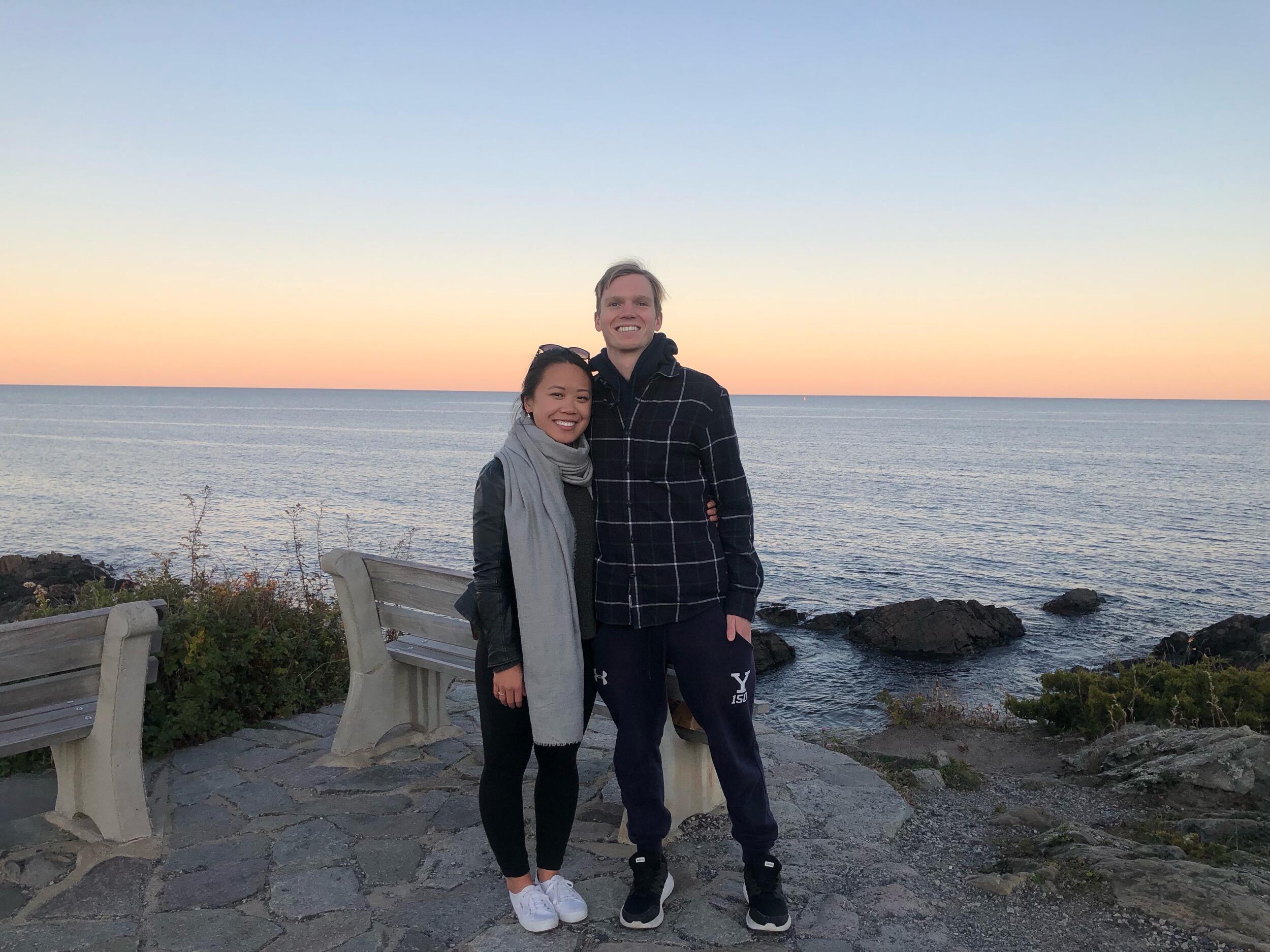 Us on our walk at Marginal Way. We had a bag of whole foods cookies, you know, for energy :)