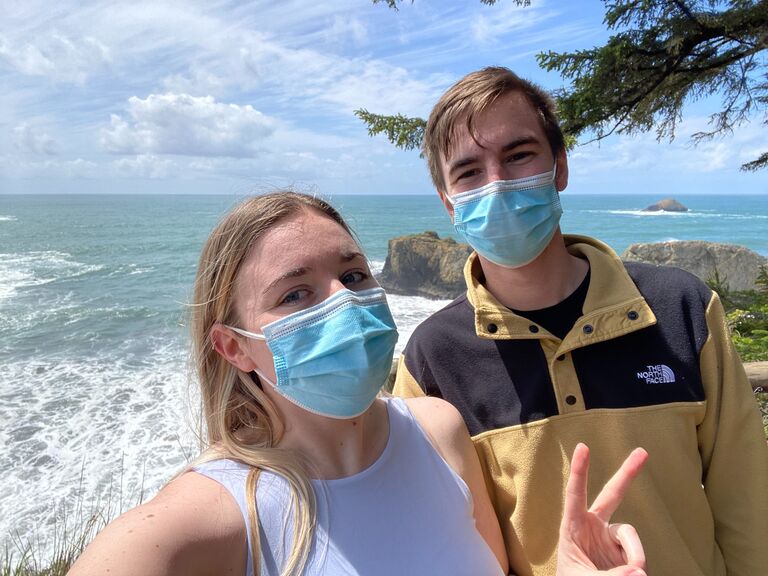 As things gradually started returning to normal, Jaeden and Brendan found their love for adventuring together. Brendan was still working in Fort St. John, but they made the most of their limited time together, even meeting up in Edmonton during Brendan's 4 days off. Pictured is their first big road trip together down the California Coast in May of 2022!  