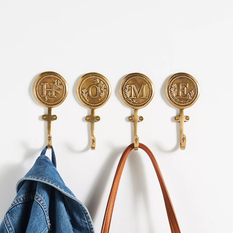 Monogram wall hooks housewarming gift for couple