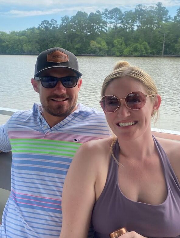 A little over a month after they met, Kelly's parents came to visit East Texas and got to meet Luke.  This is the first official picture of Luke and Kelly together-courtesy of Kelly's step mom!