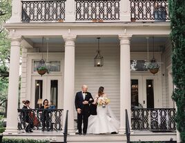 Ceremony processional at luxe wedding mansion rental in New Orleans