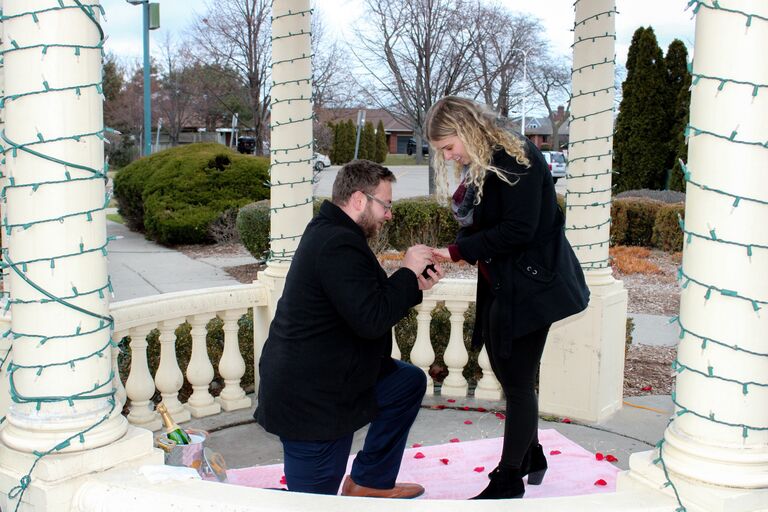The day Michael got down on one knee. 