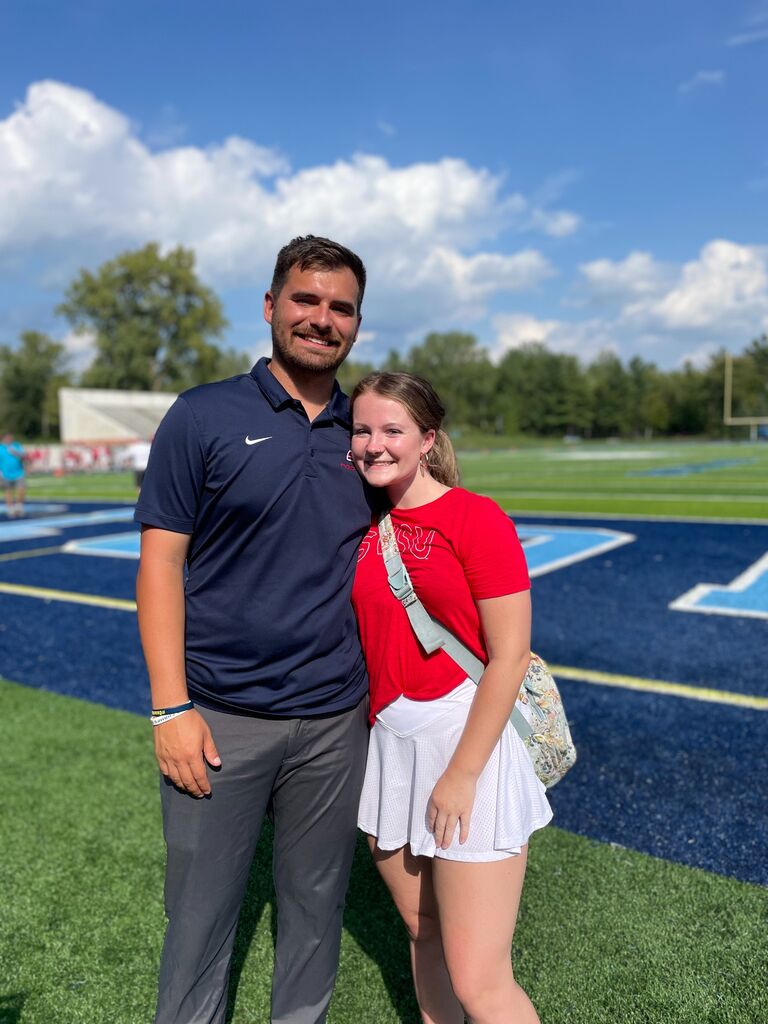 Jake shared his love for football from the very start of our relationship. He was the running back coach for the Saginaw Valley Cardinals throughout our college experience. Now, he is a head coach for Laingsburg High School, so football will be a staple of our lives for years to come. 
