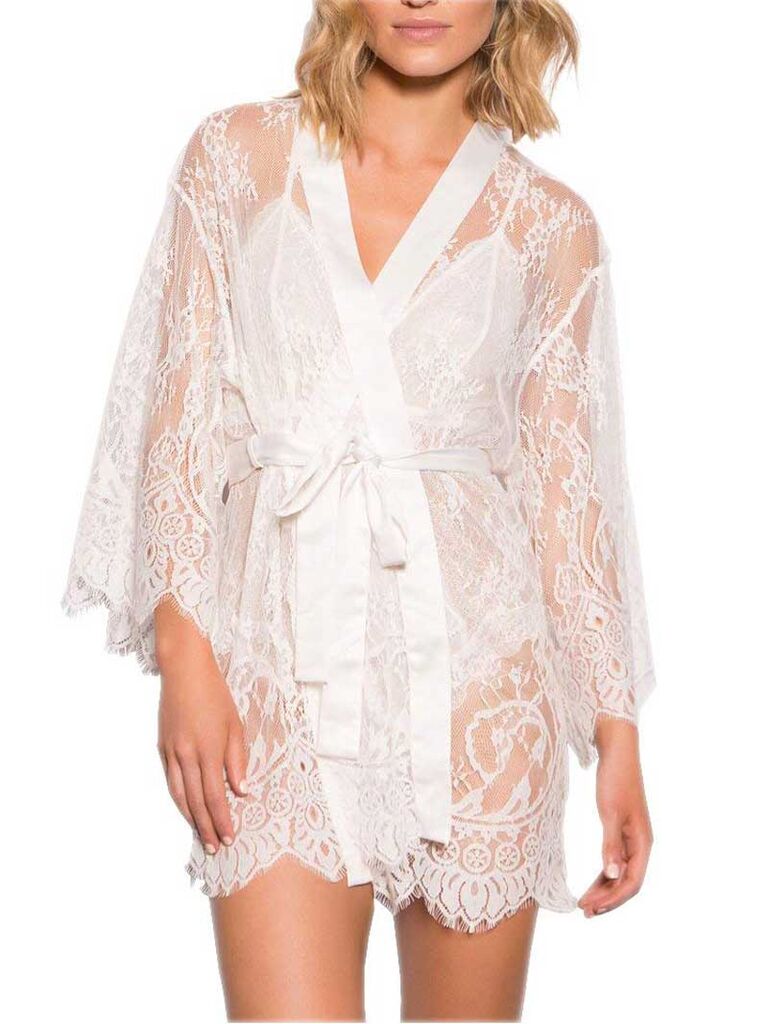 white lace wedding robe