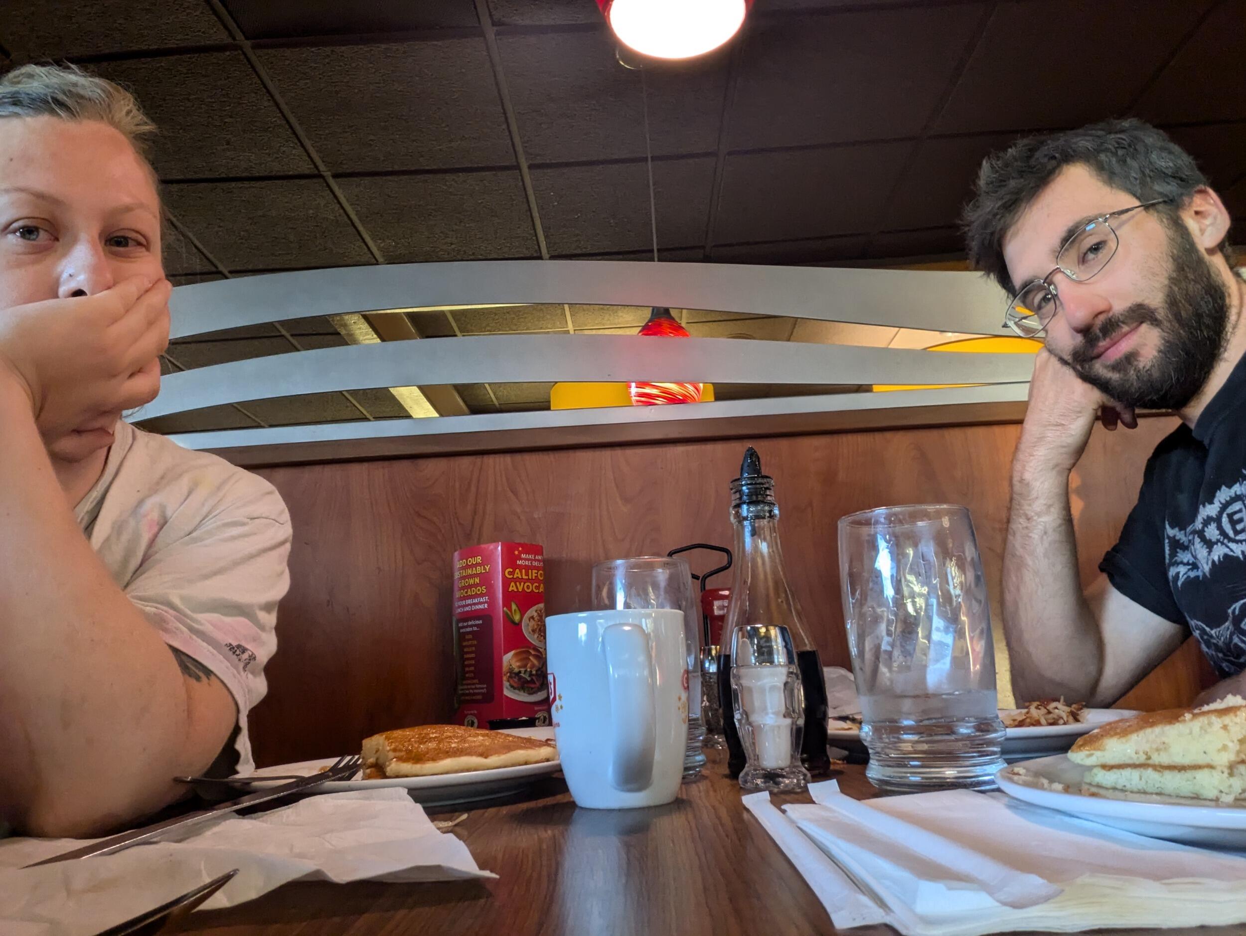 We survived Burning Man! Our first meal after, Denny's in Reno at 5am. 