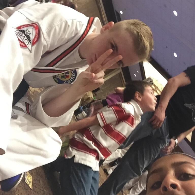 The first day Aaron and Megan met. They were at a Taekwondo tournament and he and a mutual friend stole her phone for 5 hours. 