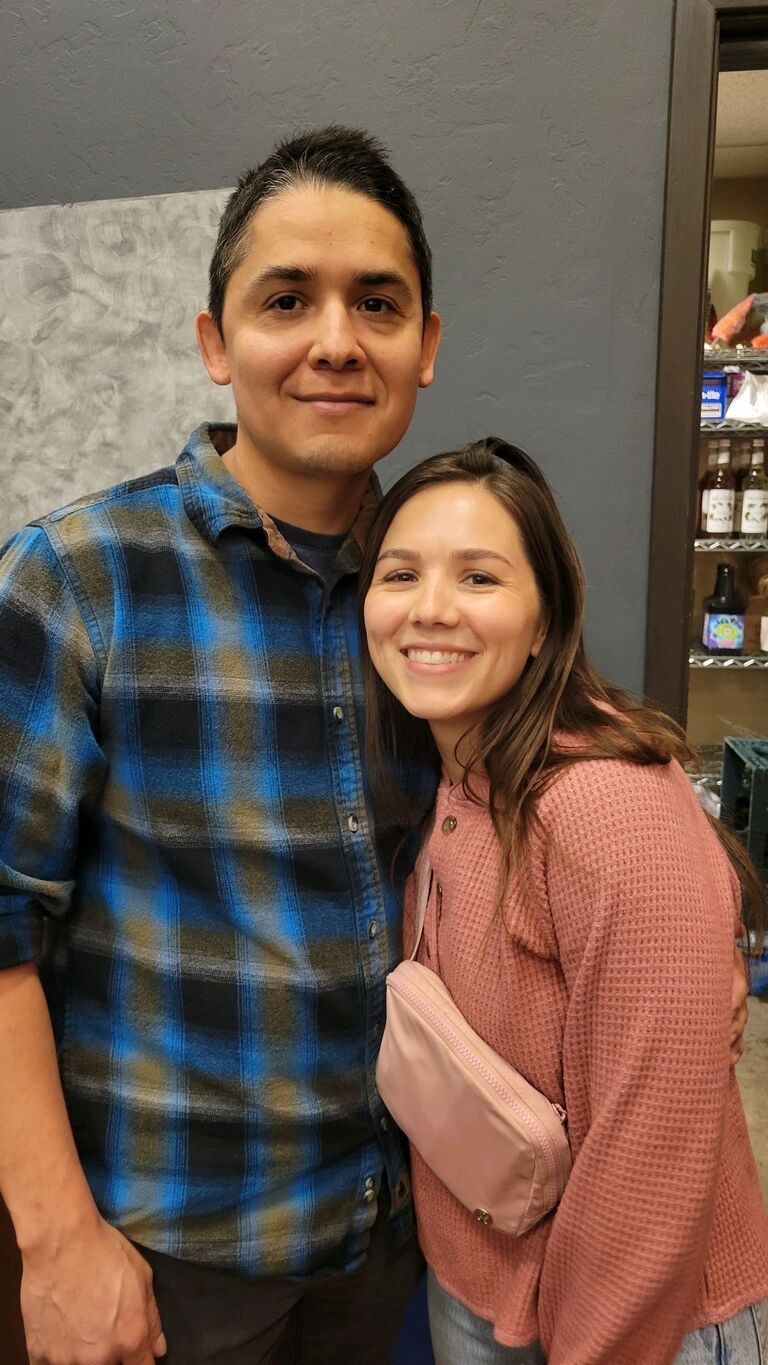 Our first picture together, three weeks after we met!