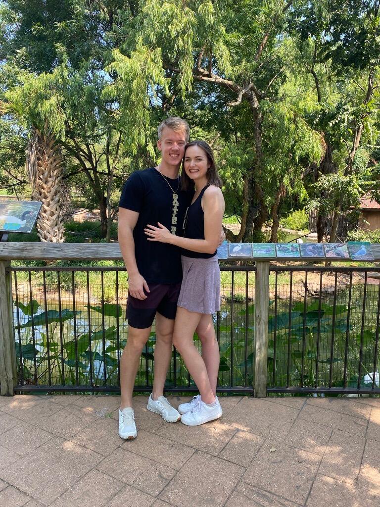 We realized on our trip to the zoo how often we color coordinate on accident- black top, purple bottoms, white sneaks
