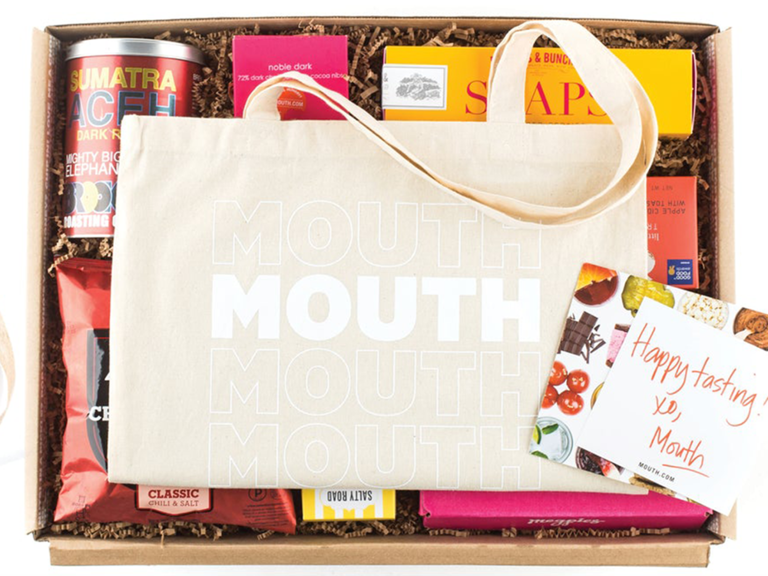 Create your own Mouth snack gift box with tote bag and personalized note