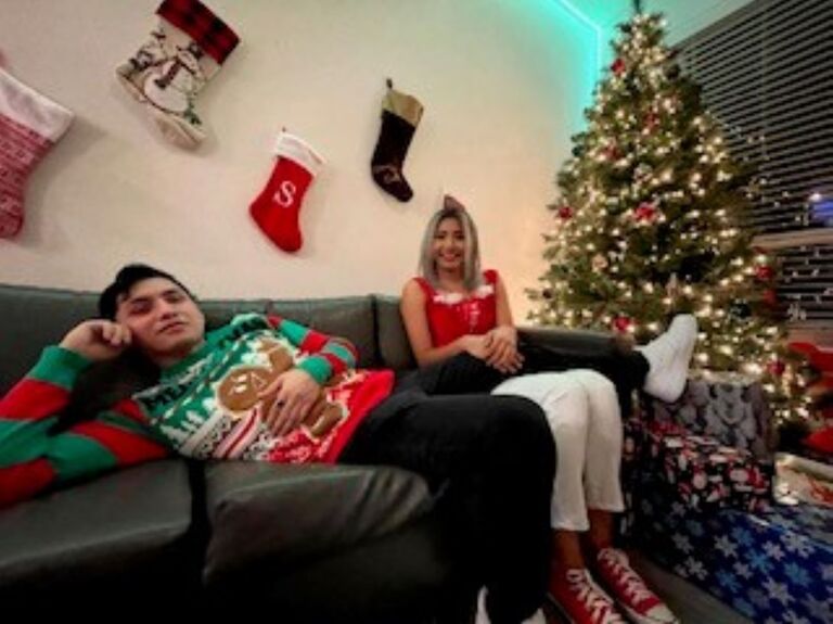Christmas party with friends.