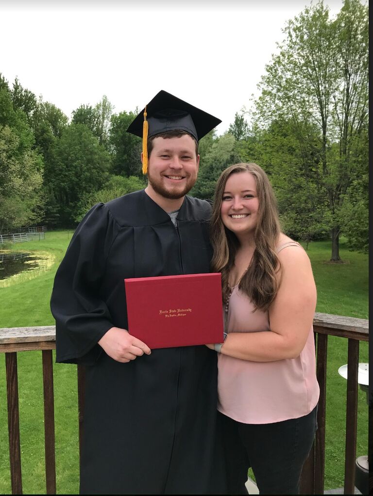 Charlie graduated and finally came home. 