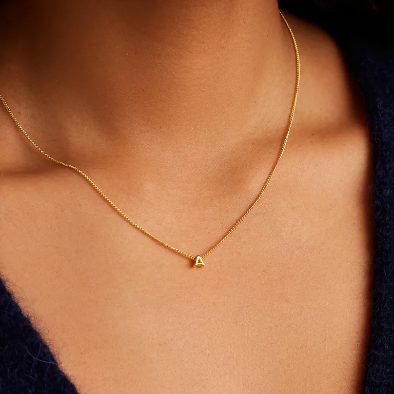 Mini alphabet necklace bridesmaid proposal gift from gorjana